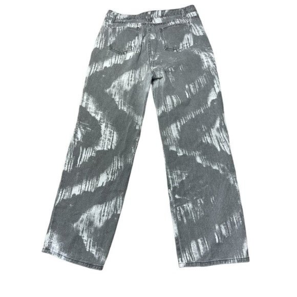 Shein women high-waisted jean with print grey and white size L - Picture 4 of 13